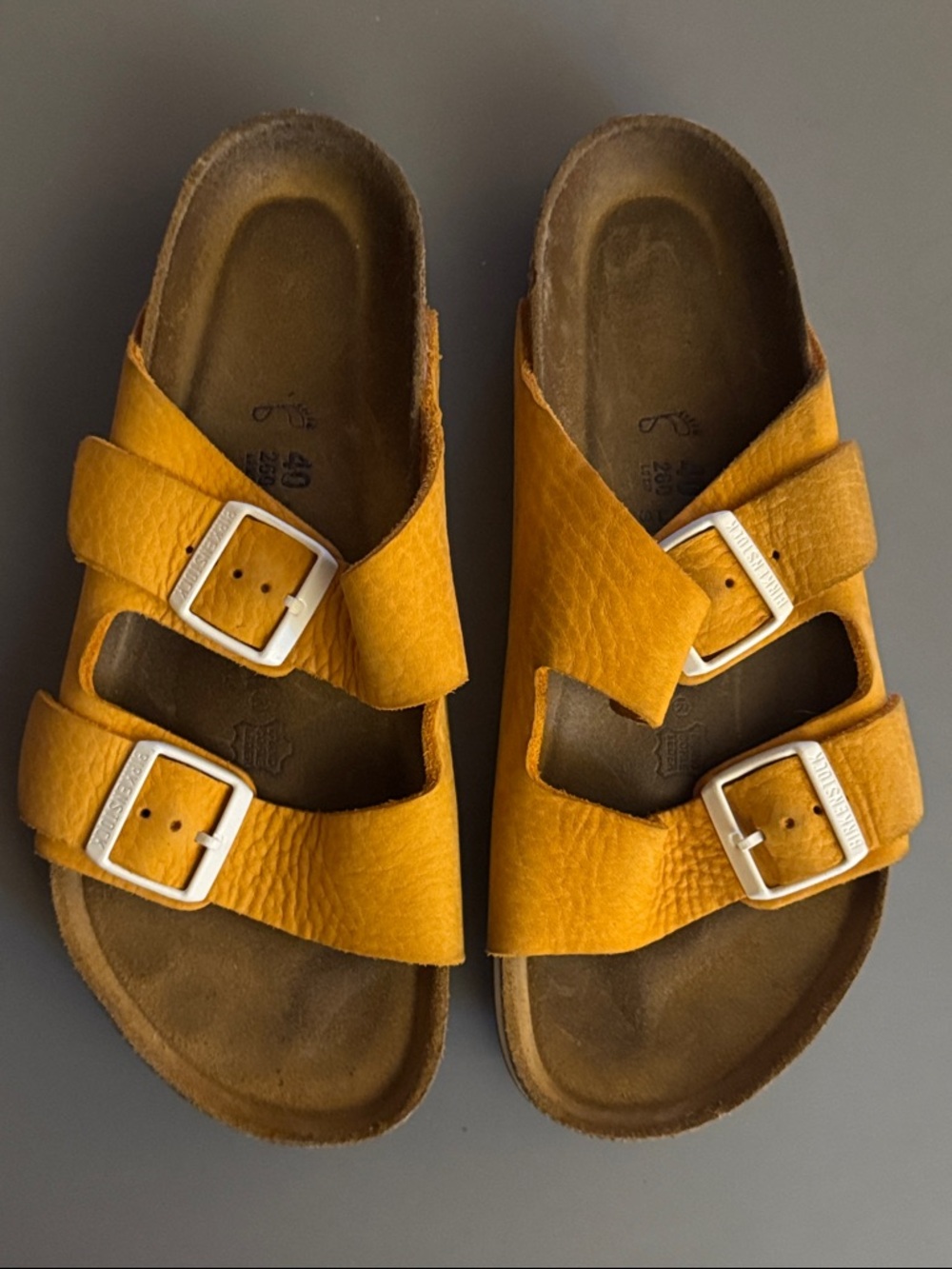 Birkenstock Women’s Two-Strap Sandals in Mustard Size 9 - 9.5